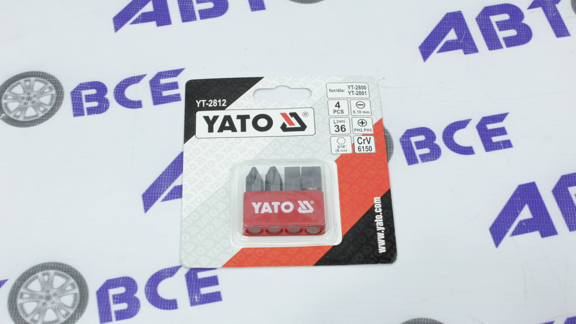 Набор бит для yt-2800, yt-2801 (4шт) YATO